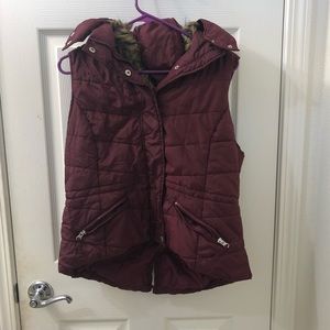 Burgundy Puffer Vest